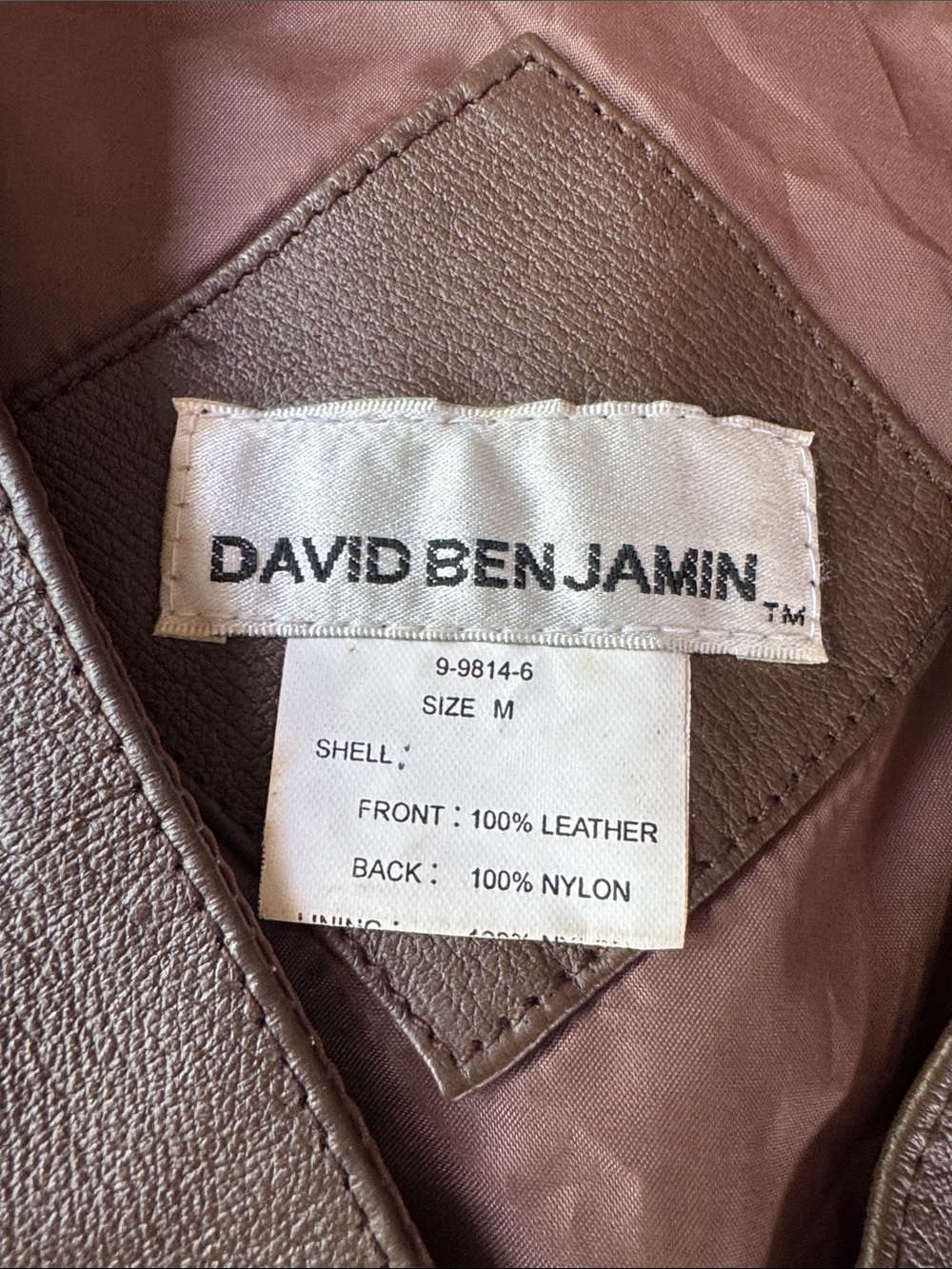 David BenJamin 70’s chocolate brown leather Weatern style vest menswear Medium - Picture 5 of 7
